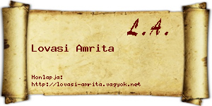 Lovasi Amrita névjegykártya